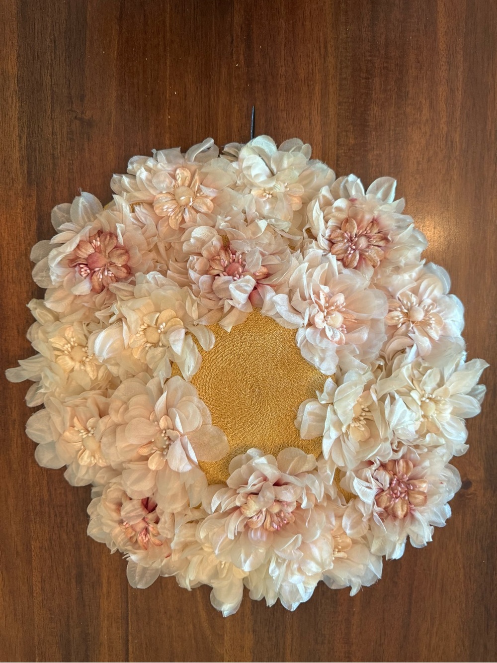 Vintage La Rose Hats New York Pink Floral Straw Wide Brim Picture Hat